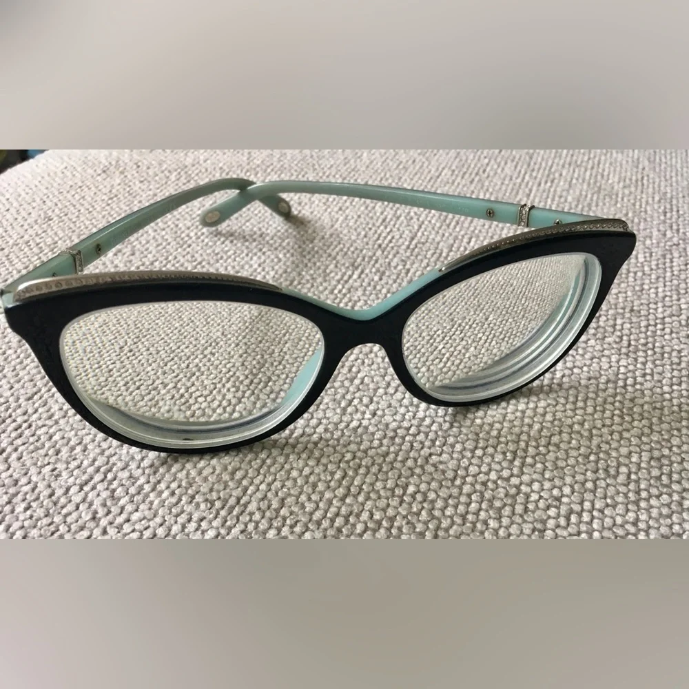 Tiffany & Co. TF 2147-B 8055 Crystals 52 Polished Black/Tiffany Blue